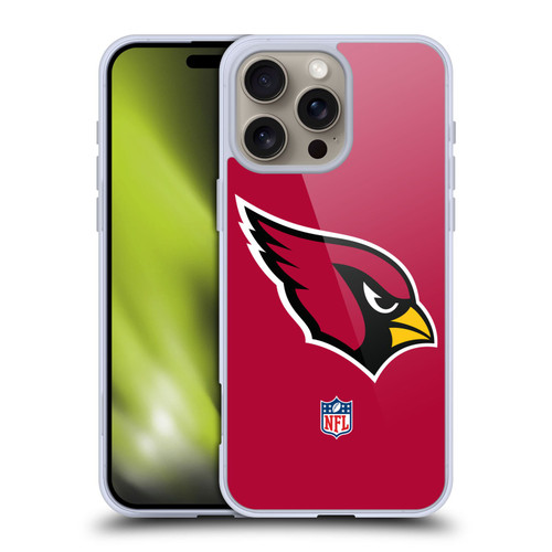NFL Arizona Cardinals Logo Plain Soft Gel Case for Apple iPhone 16 Pro Max