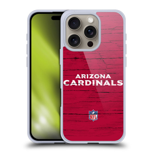 NFL Arizona Cardinals Logo Distressed Look Soft Gel Case for Apple iPhone 16 Pro