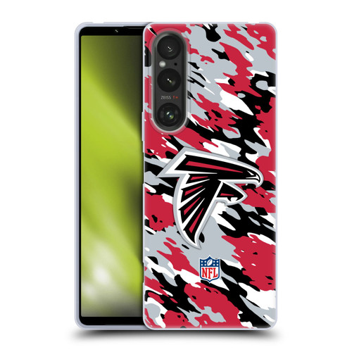 NFL Atlanta Falcons Logo Camou Soft Gel Case for Sony Xperia 1 V 5G