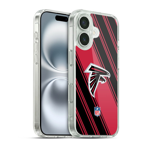 NFL Atlanta Falcons Artwork Stripes Soft Gel Case for Apple iPhone 16 & MagSafe