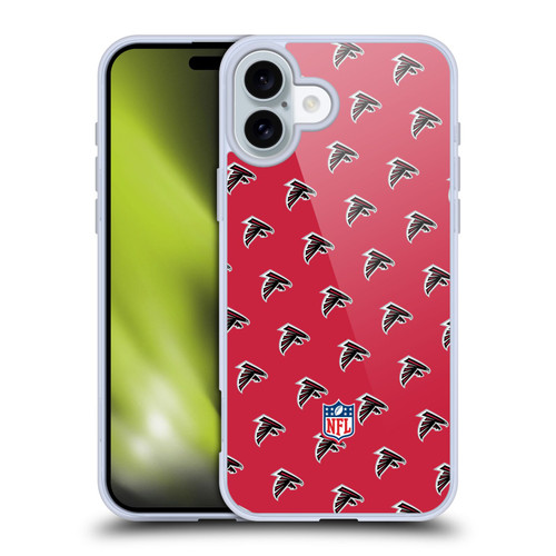 NFL Atlanta Falcons Artwork Patterns Soft Gel Case for Apple iPhone 16 Plus