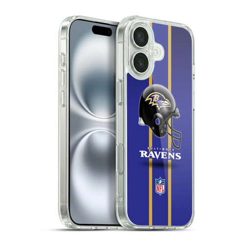 NFL Baltimore Ravens Logo Helmet Soft Gel Case for Apple iPhone 16 Plus
