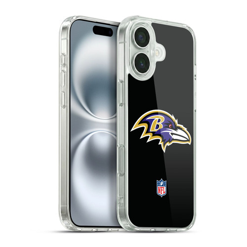 NFL Baltimore Ravens Logo Plain Soft Gel Case for Apple iPhone 16 Plus