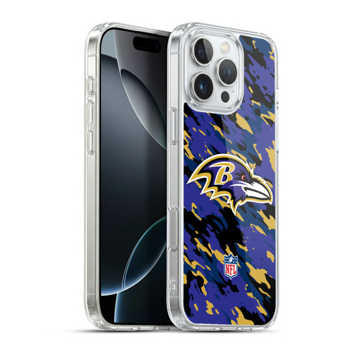 NFL Baltimore Ravens Logo Camou Soft Gel Case for Apple iPhone 16 Pro Max
