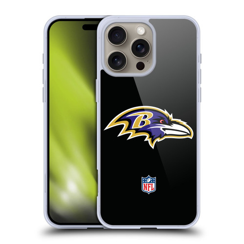 NFL Baltimore Ravens Logo Plain Soft Gel Case for Apple iPhone 16 Pro Max