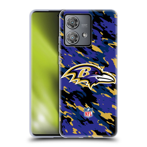 NFL Baltimore Ravens Logo Camou Soft Gel Case for Motorola Edge 40 Neo 5G