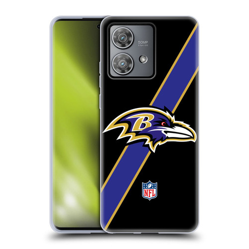 NFL Baltimore Ravens Logo Stripes Soft Gel Case for Motorola Edge 40 Neo 5G