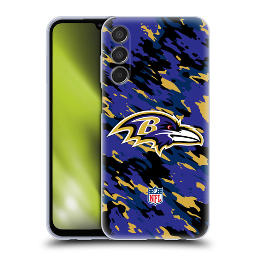 NFL Baltimore Ravens Logo Camou Soft Gel Case for Samsung Galaxy M15/F15 5G