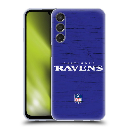 NFL Baltimore Ravens Logo Distressed Look Soft Gel Case for Samsung Galaxy M15/F15 5G