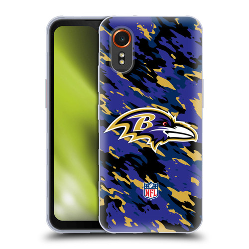 NFL Baltimore Ravens Logo Camou Soft Gel Case for Samsung Galaxy Xcover7 5G