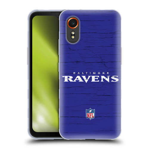 NFL Baltimore Ravens Logo Distressed Look Soft Gel Case for Samsung Galaxy Xcover7 5G