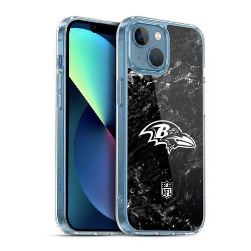 NFL Baltimore Ravens Artwork Marble Soft Gel Case for Apple iPhone 13 Mini