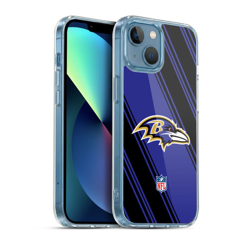 NFL Baltimore Ravens Artwork Stripes Soft Gel Case for Apple iPhone 13 Mini