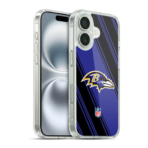 NFL Baltimore Ravens Artwork Stripes Soft Gel Case for Apple iPhone 16