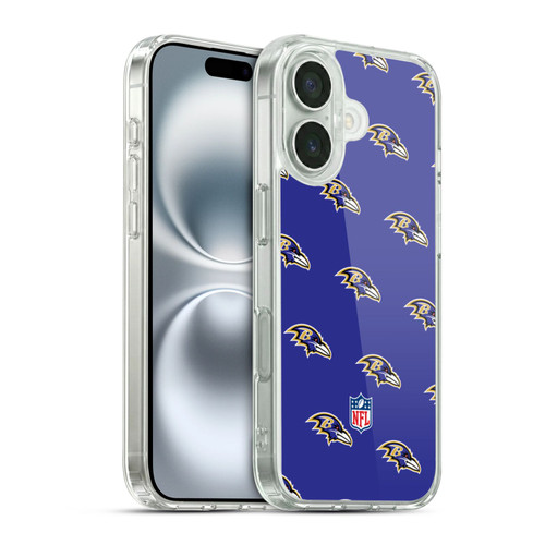 NFL Baltimore Ravens Artwork Patterns Soft Gel Case for Apple iPhone 16