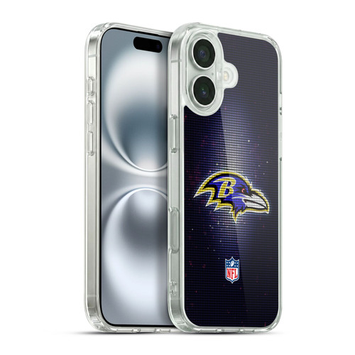NFL Baltimore Ravens Artwork LED Soft Gel Case for Apple iPhone 16 Plus