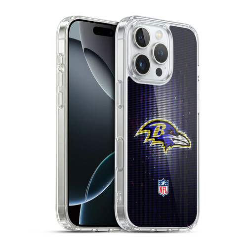 NFL Baltimore Ravens Artwork LED Soft Gel Case for Apple iPhone 16 Pro