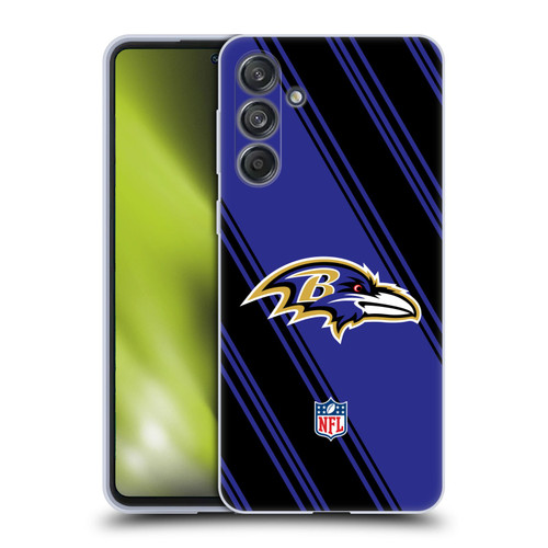 NFL Baltimore Ravens Artwork Stripes Soft Gel Case for Samsung Galaxy M55 5G