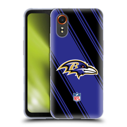 NFL Baltimore Ravens Artwork Stripes Soft Gel Case for Samsung Galaxy Xcover7 5G