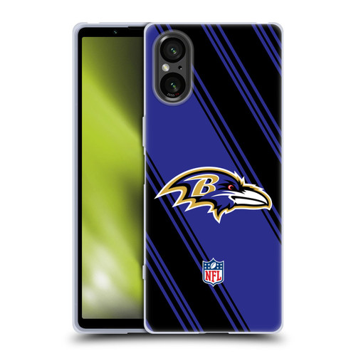 NFL Baltimore Ravens Artwork Stripes Soft Gel Case for Sony Xperia 5 V 5G