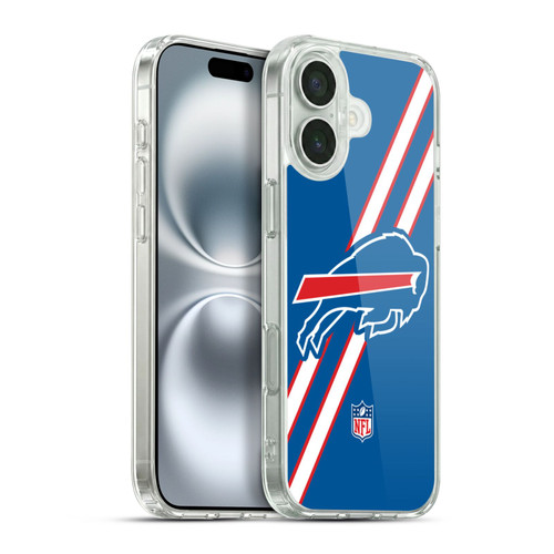 NFL Buffalo Bills Logo Stripes Soft Gel Case for Apple iPhone 16 Plus