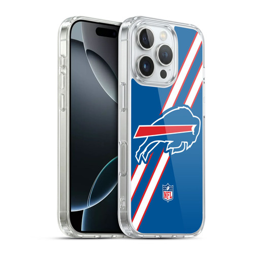 NFL Buffalo Bills Logo Stripes Soft Gel Case for Apple iPhone 16 Pro