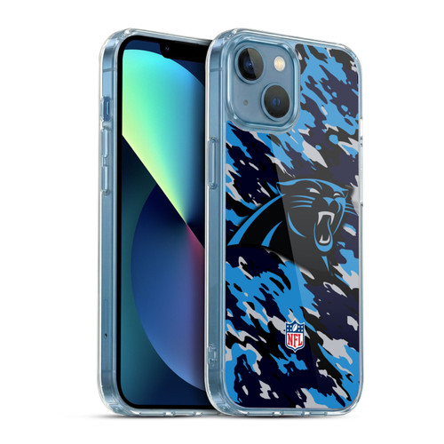 NFL Carolina Panthers Logo Camou Soft Gel Case for Apple iPhone 13 Mini & MagSafe