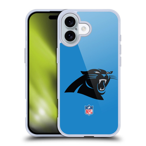 NFL Carolina Panthers Logo Plain Soft Gel Case for Apple iPhone 16
