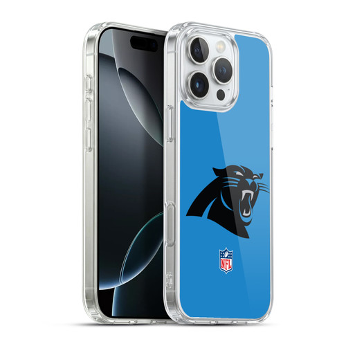 NFL Carolina Panthers Logo Plain Soft Gel Case for Apple iPhone 16 Pro Max & MagSafe
