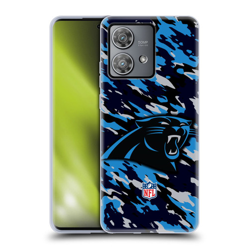 NFL Carolina Panthers Logo Camou Soft Gel Case for Motorola Edge 40 Neo 5G