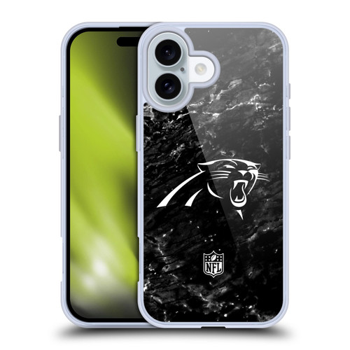 NFL Carolina Panthers Artwork Marble Soft Gel Case for Apple iPhone 16