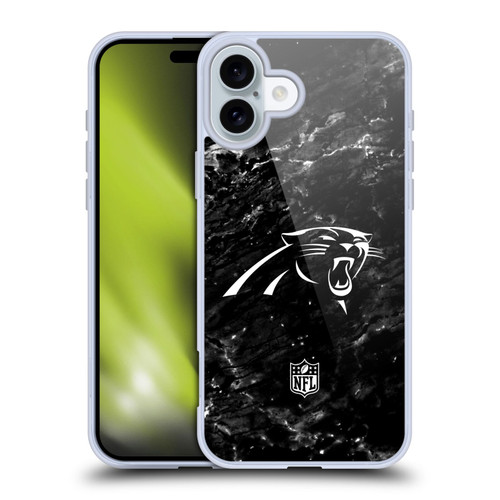NFL Carolina Panthers Artwork Marble Soft Gel Case for Apple iPhone 16 Plus