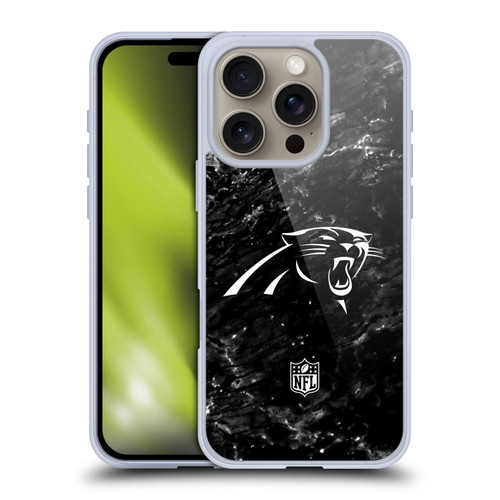 NFL Carolina Panthers Artwork Marble Soft Gel Case for Apple iPhone 16 Pro