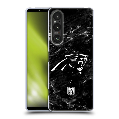 NFL Carolina Panthers Artwork Marble Soft Gel Case for Sony Xperia 1 V 5G