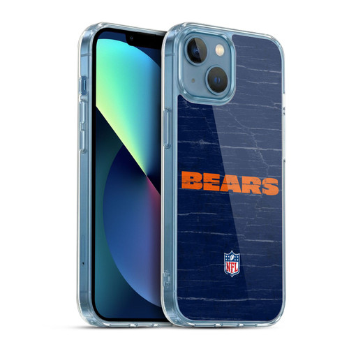 NFL Chicago Bears Logo Distressed Look Soft Gel Case for Apple iPhone 13 Mini