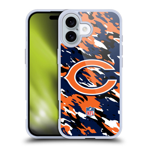 NFL Chicago Bears Logo Camou Soft Gel Case for Apple iPhone 16
