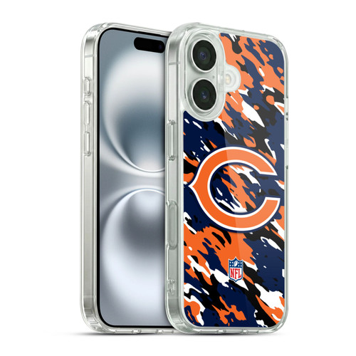 NFL Chicago Bears Logo Camou Soft Gel Case for Apple iPhone 16