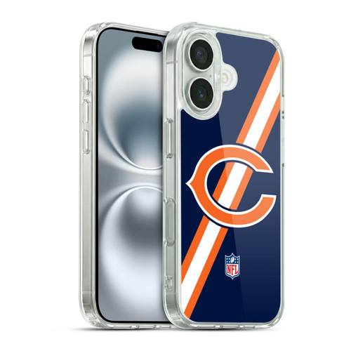 NFL Chicago Bears Logo Stripes Soft Gel Case for Apple iPhone 16
