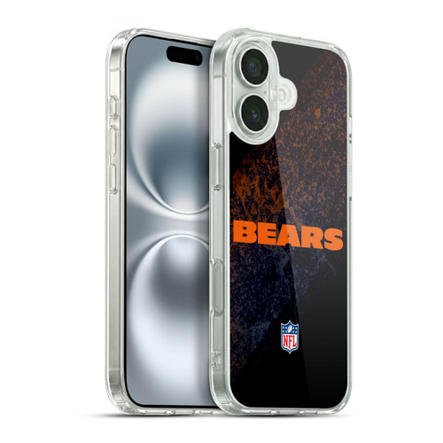 NFL Chicago Bears Logo Blur Soft Gel Case for Apple iPhone 16 Plus
