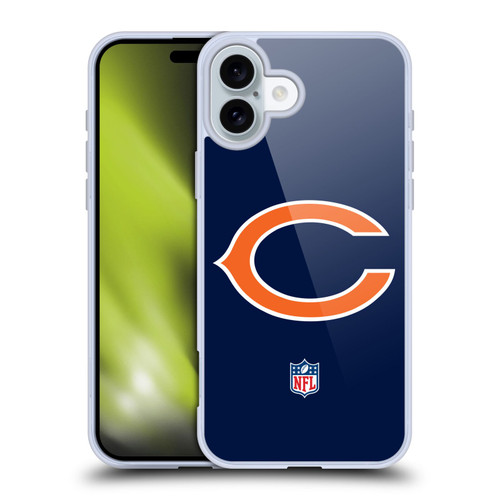 NFL Chicago Bears Logo Plain Soft Gel Case for Apple iPhone 16 Plus