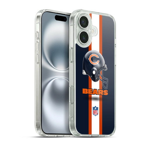 NFL Chicago Bears Logo Helmet Soft Gel Case for Apple iPhone 16 Plus