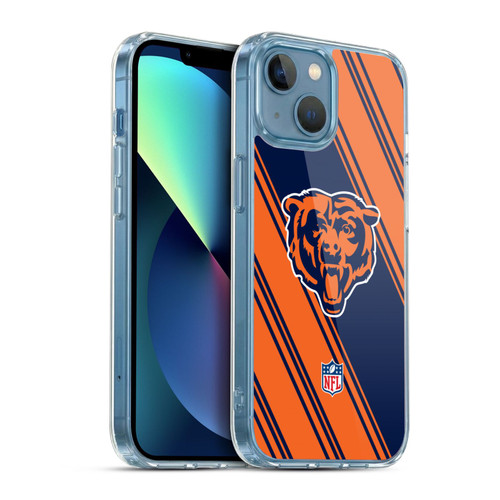 NFL Chicago Bears Artwork Stripes Soft Gel Case for Apple iPhone 13 Mini
