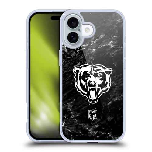 NFL Chicago Bears Artwork Marble Soft Gel Case for Apple iPhone 16