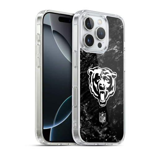 NFL Chicago Bears Artwork Marble Soft Gel Case for Apple iPhone 16 Pro