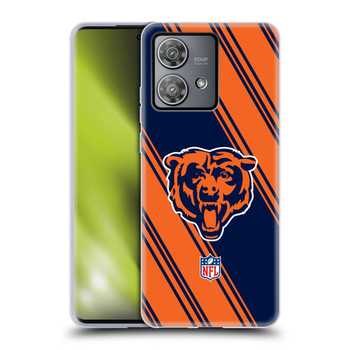 NFL Chicago Bears Artwork Stripes Soft Gel Case for Motorola Edge 40 Neo 5G