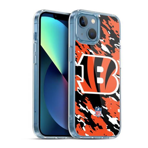 NFL Cincinnati Bengals Logo Camou Soft Gel Case for Apple iPhone 13 Mini & MagSafe