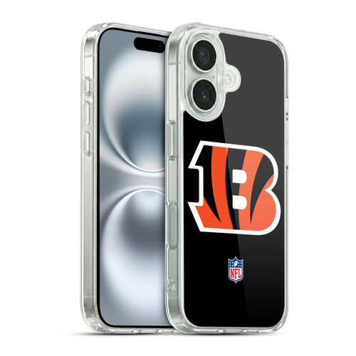NFL Cincinnati Bengals Logo Plain Soft Gel Case for Apple iPhone 16 & MagSafe