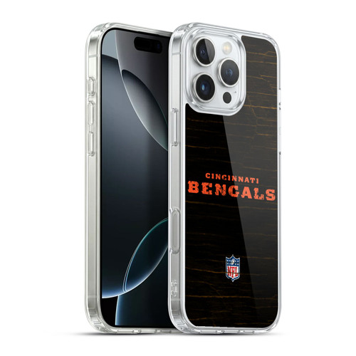NFL Cincinnati Bengals Logo Distressed Look Soft Gel Case for Apple iPhone 16 Pro Max & MagSafe