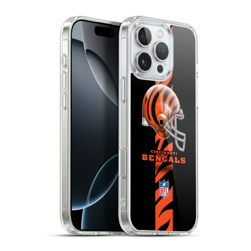 NFL Cincinnati Bengals Logo Helmet Soft Gel Case for Apple iPhone 16 Pro Max & MagSafe