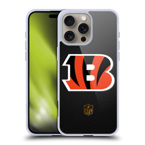 NFL Cincinnati Bengals Logo Football Soft Gel Case for Apple iPhone 16 Pro Max